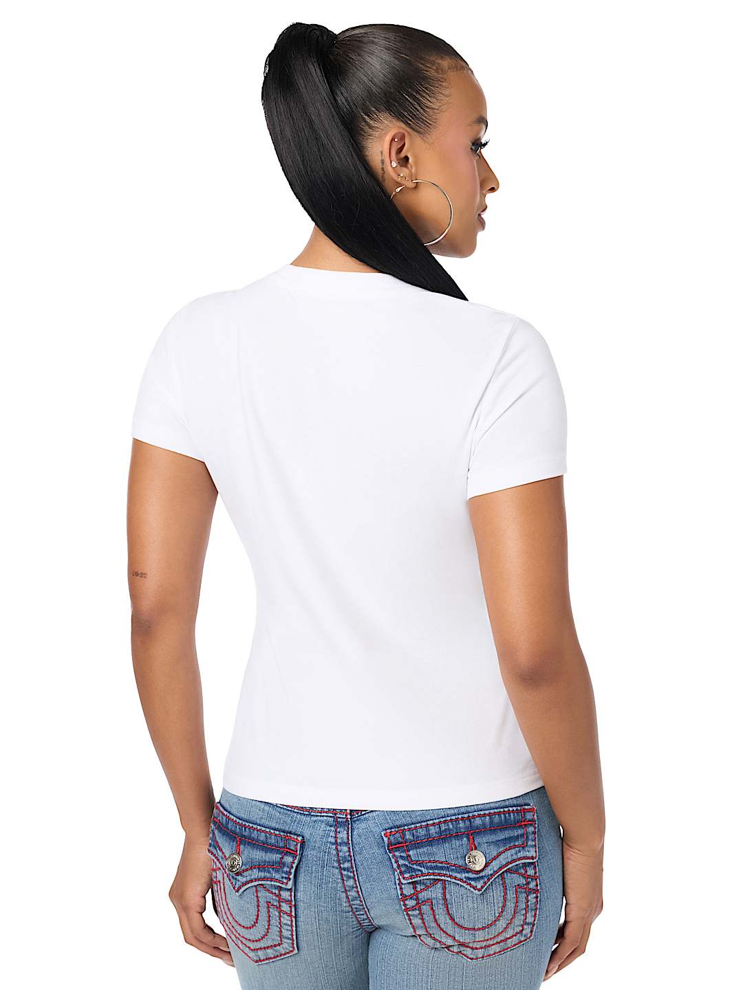 CRYSTAL LOGO HORSESHOE CREWNECK TEE