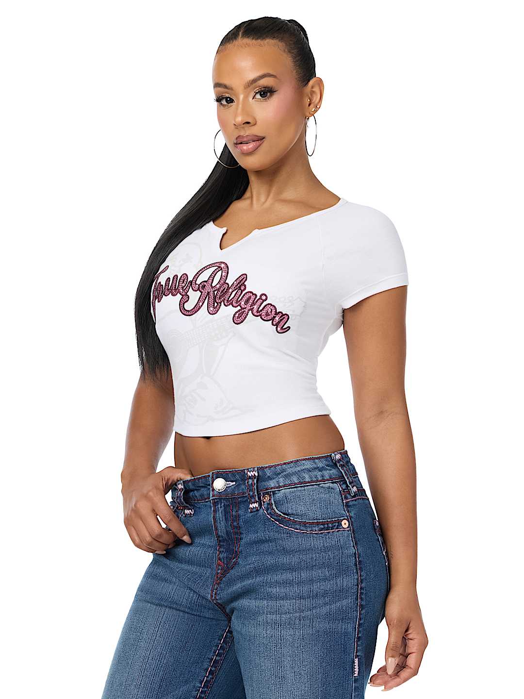 CRYSTAL LOGO NOTCH RAGLAN TEE