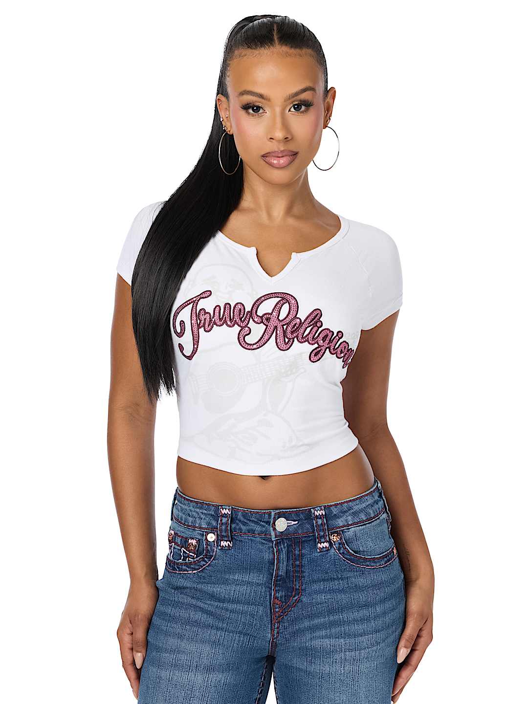 CRYSTAL LOGO NOTCH RAGLAN TEE