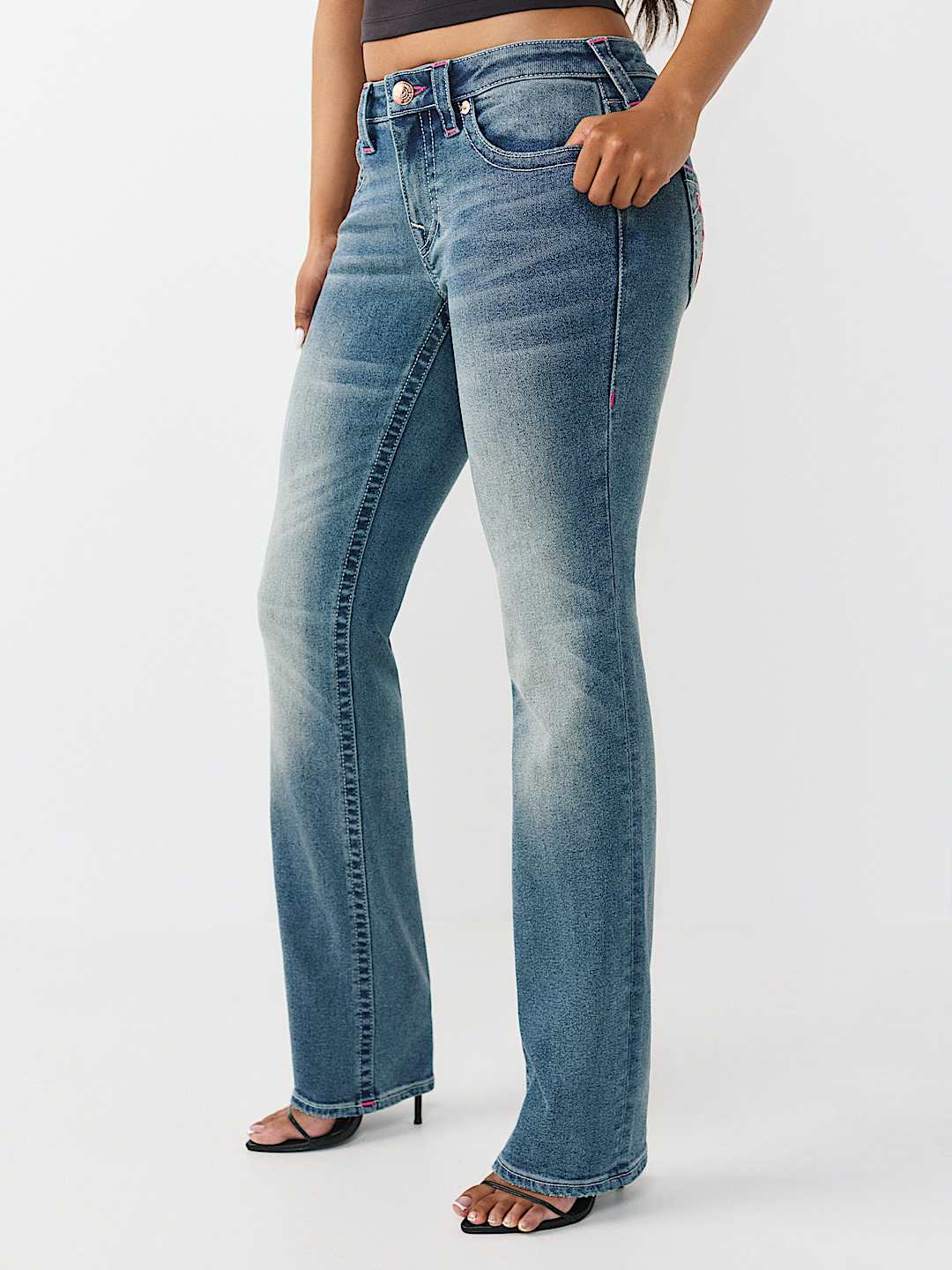 BILLIE MID RISE CRYSTAL CHERRY STRAIGHT JEAN, image 4