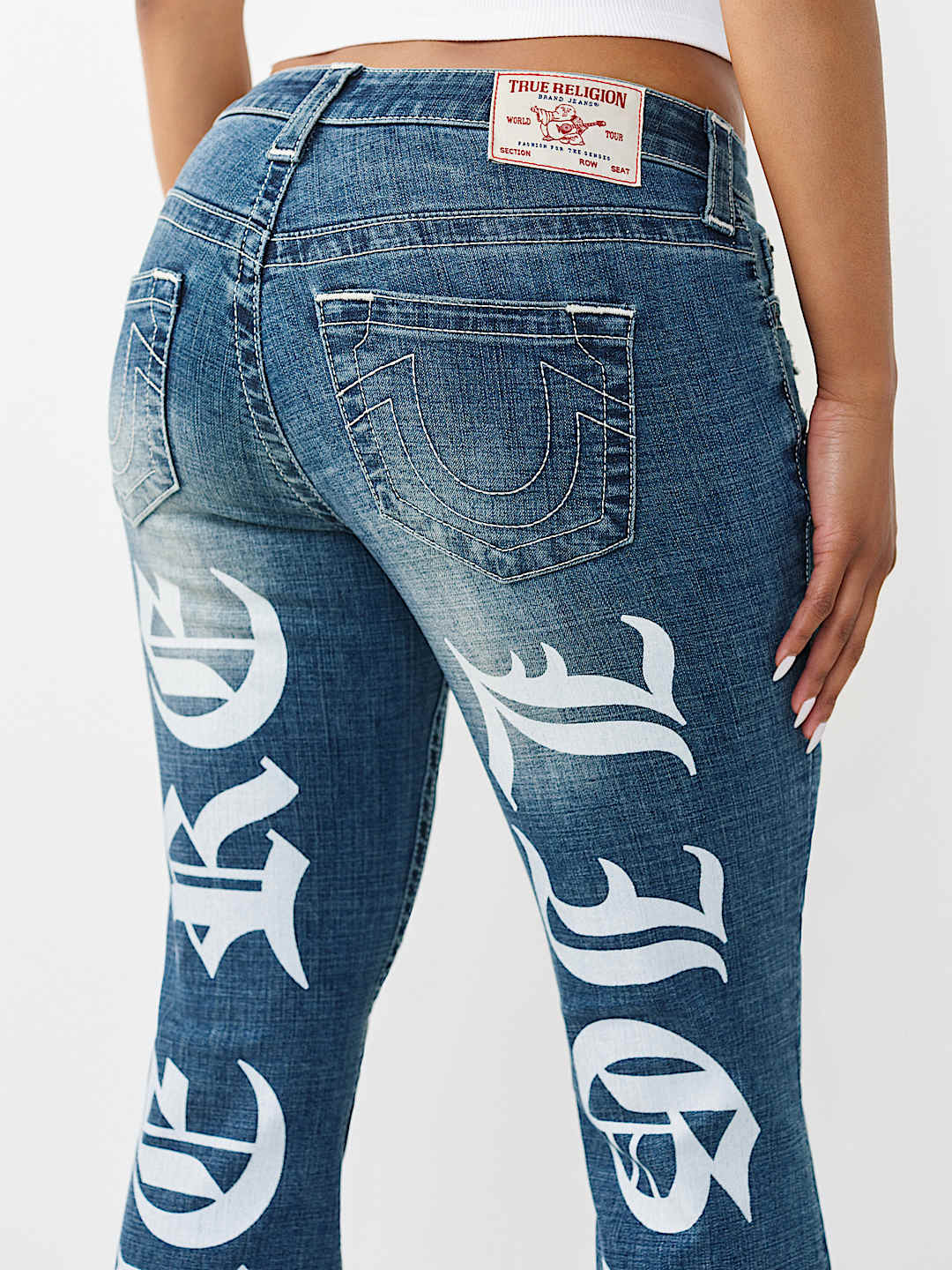  BECCA MID RISE PRINTED LOGO BOOTCUT JEAN, image 5