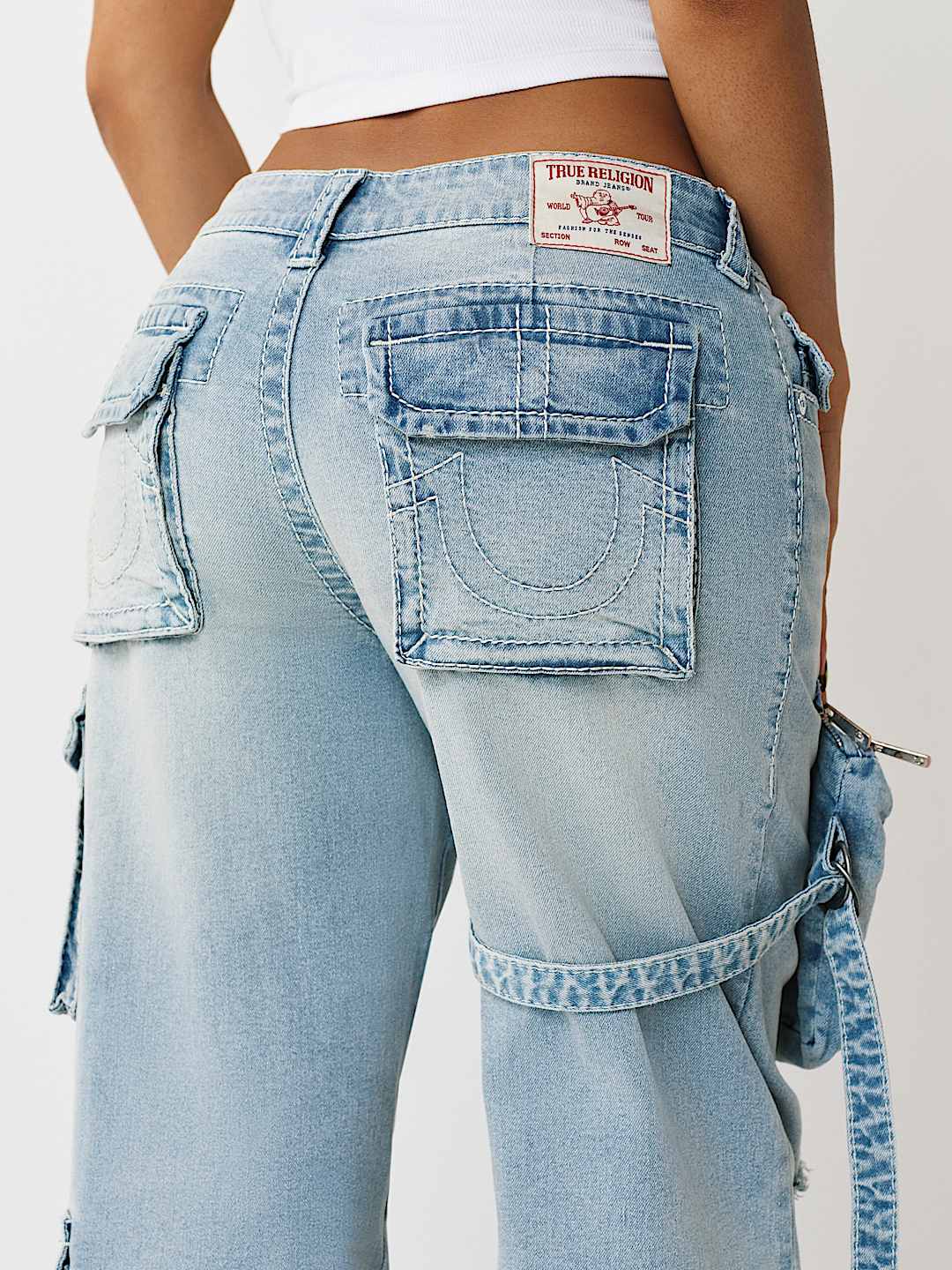 BOBBI MID RISE DETACHABLE CARGO POCKET BAGGY JEAN, image 7