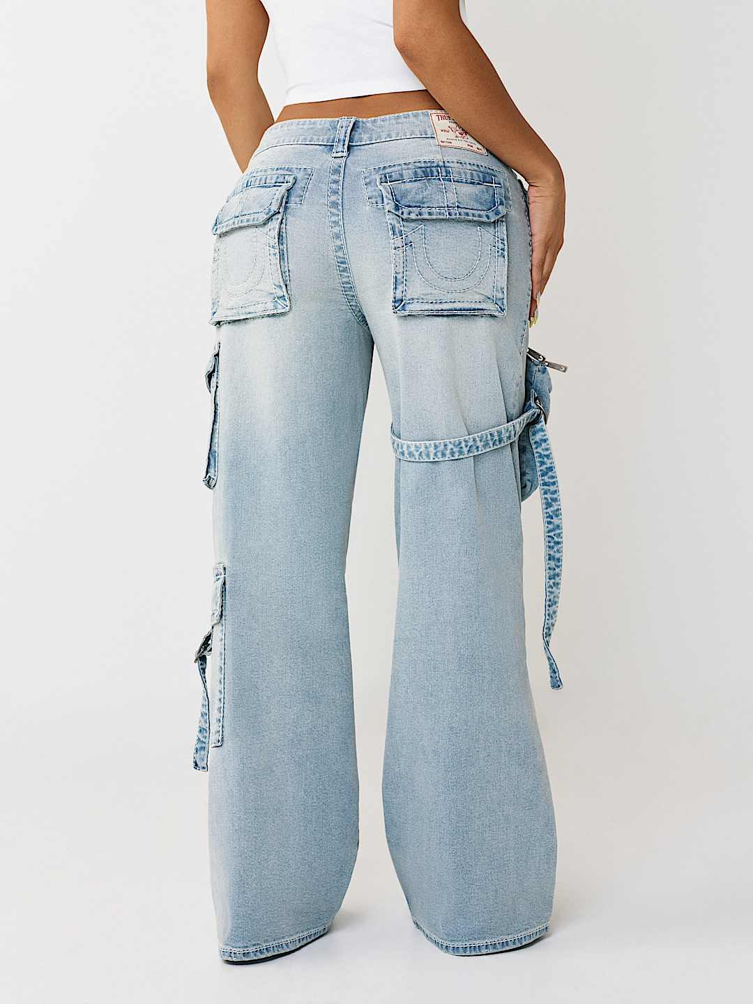 BOBBI MID RISE DETACHABLE CARGO POCKET BAGGY JEAN, image 8