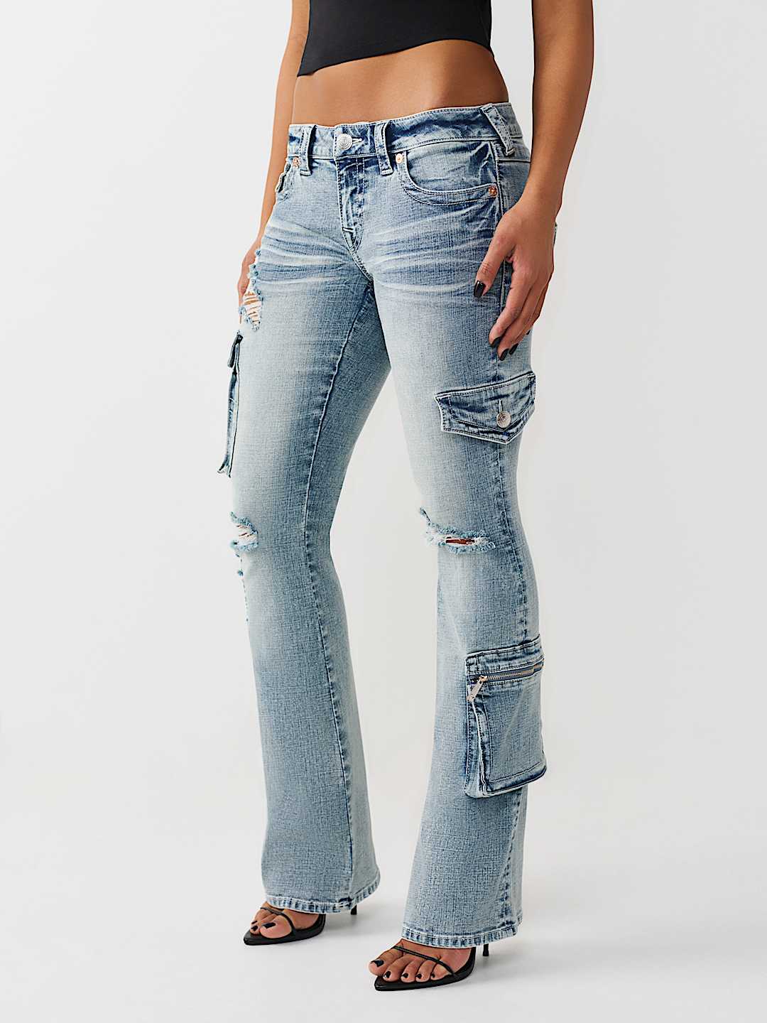 BECCA LOW RISE CARGO FLAP BOOTCUT JEAN, image 3