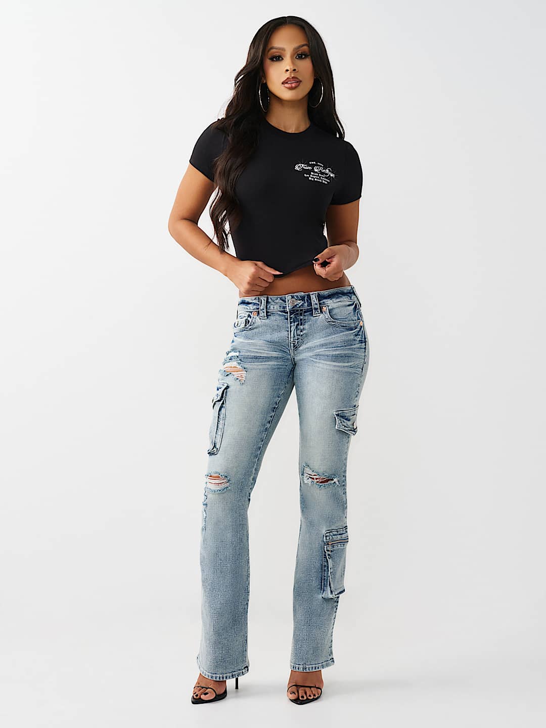 BECCA LOW RISE CARGO FLAP BOOTCUT JEAN, image 5
