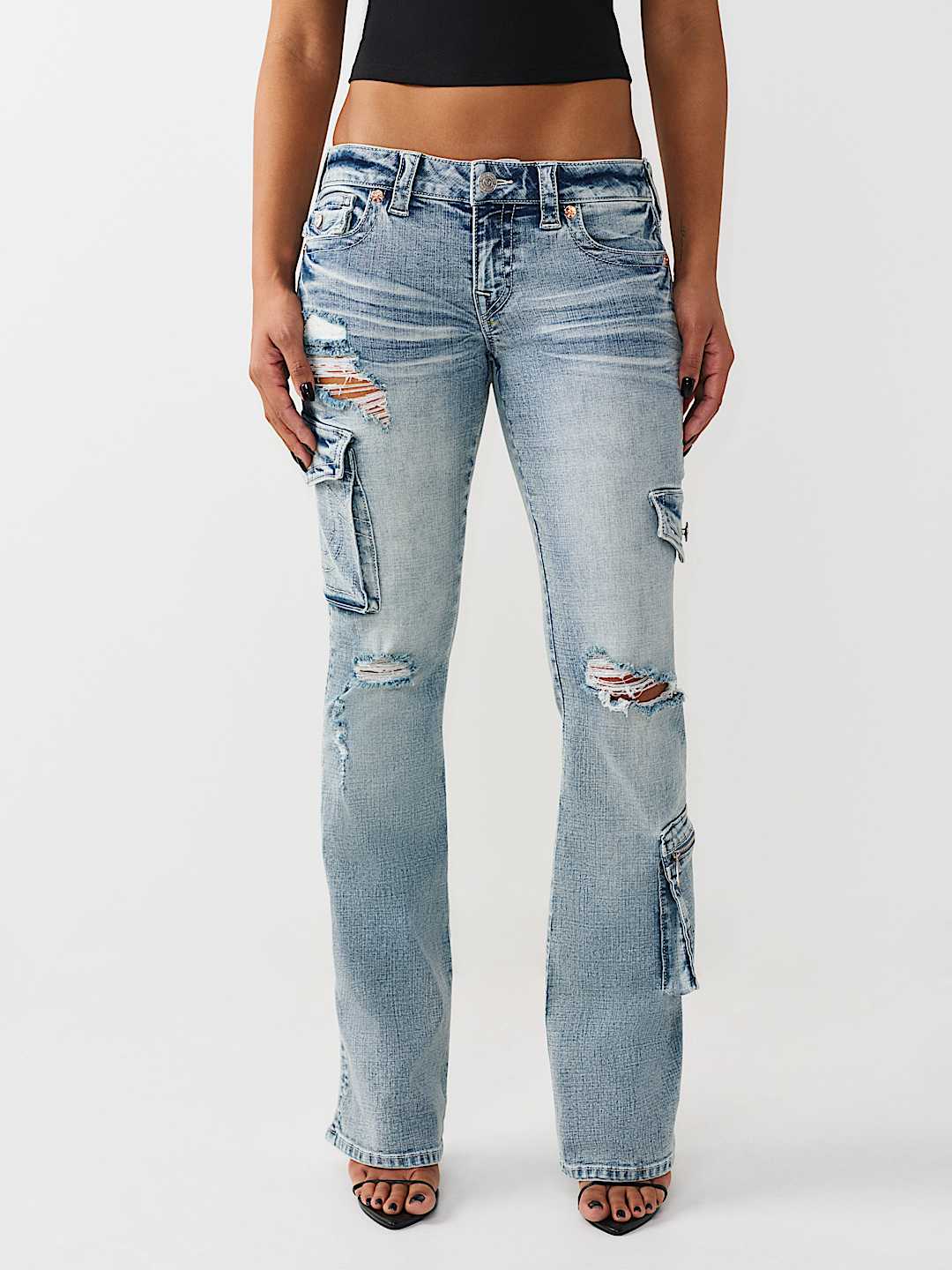 BECCA LOW RISE CARGO FLAP BOOTCUT JEAN, image 6