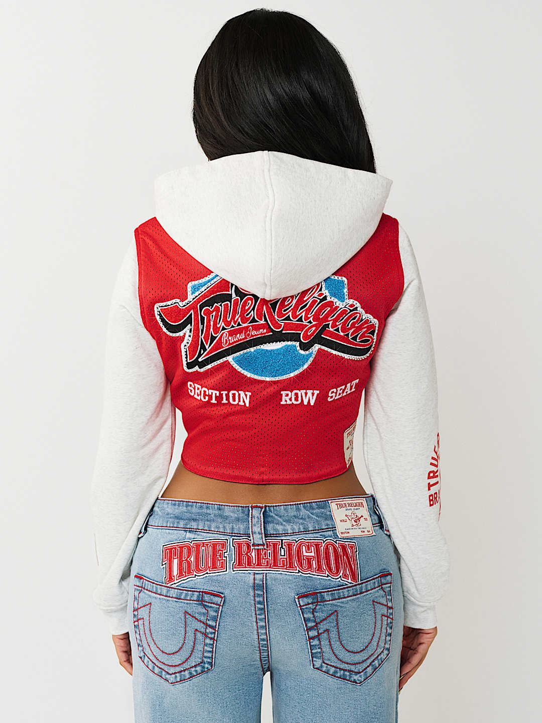 MESH SPORTY JERSEY DENIM JACKET, image 8