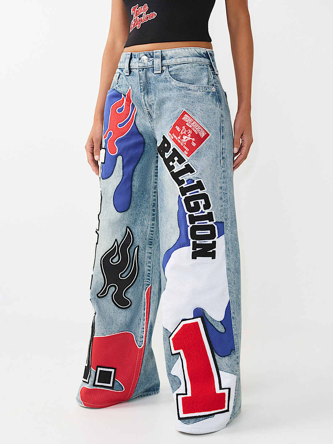 JESSIE MID RISE MIXED PATCH SUPER BAGGY JEAN, image 4