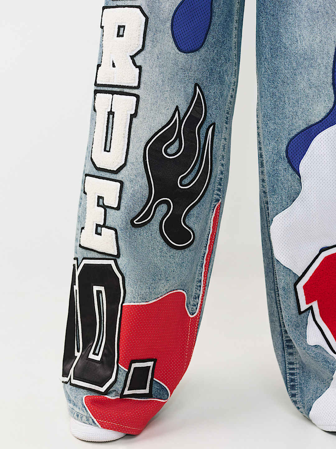 JESSIE MID RISE MIXED PATCH SUPER BAGGY JEAN, image 6