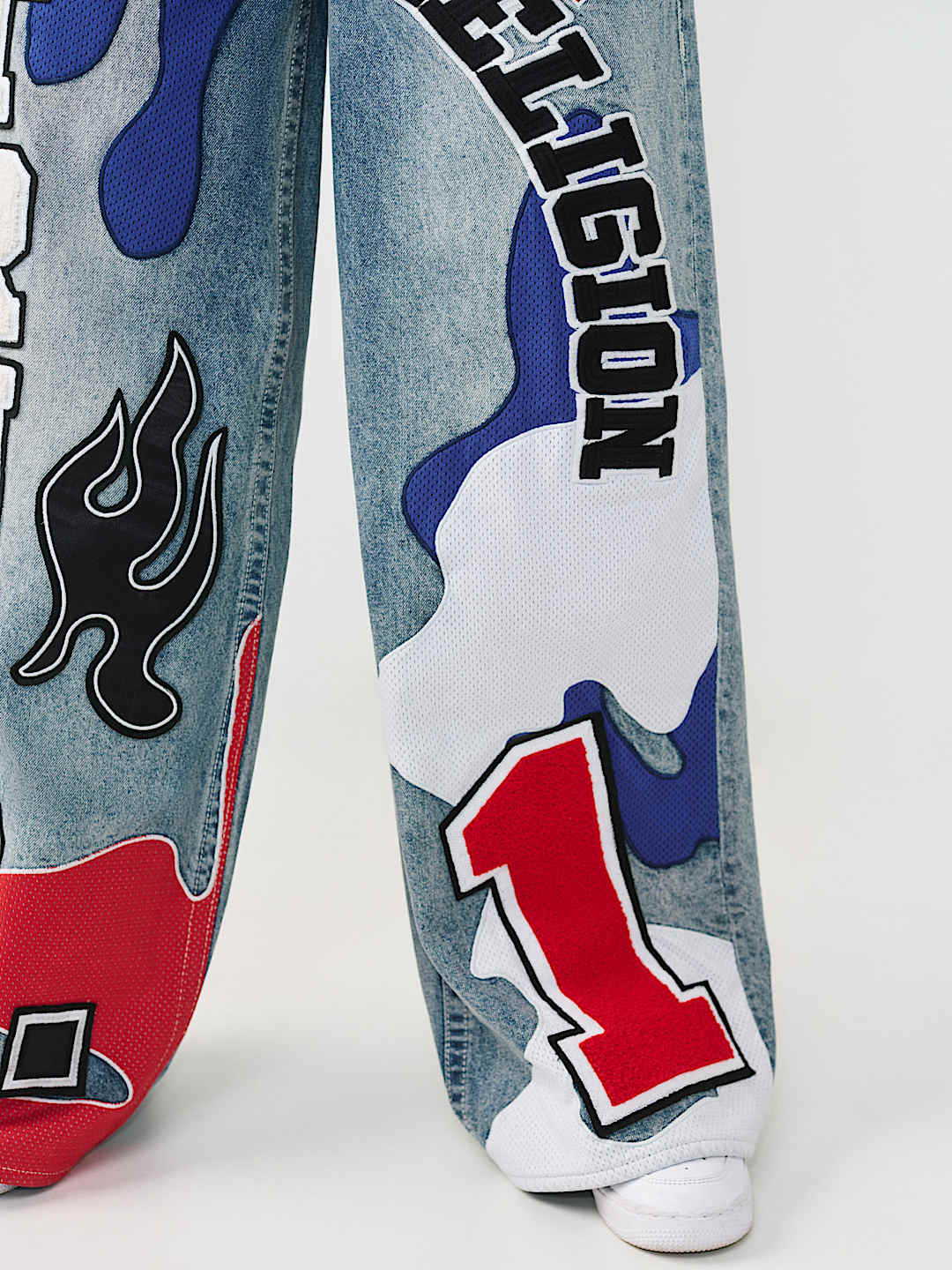 JESSIE MID RISE MIXED PATCH SUPER BAGGY JEAN, image 7