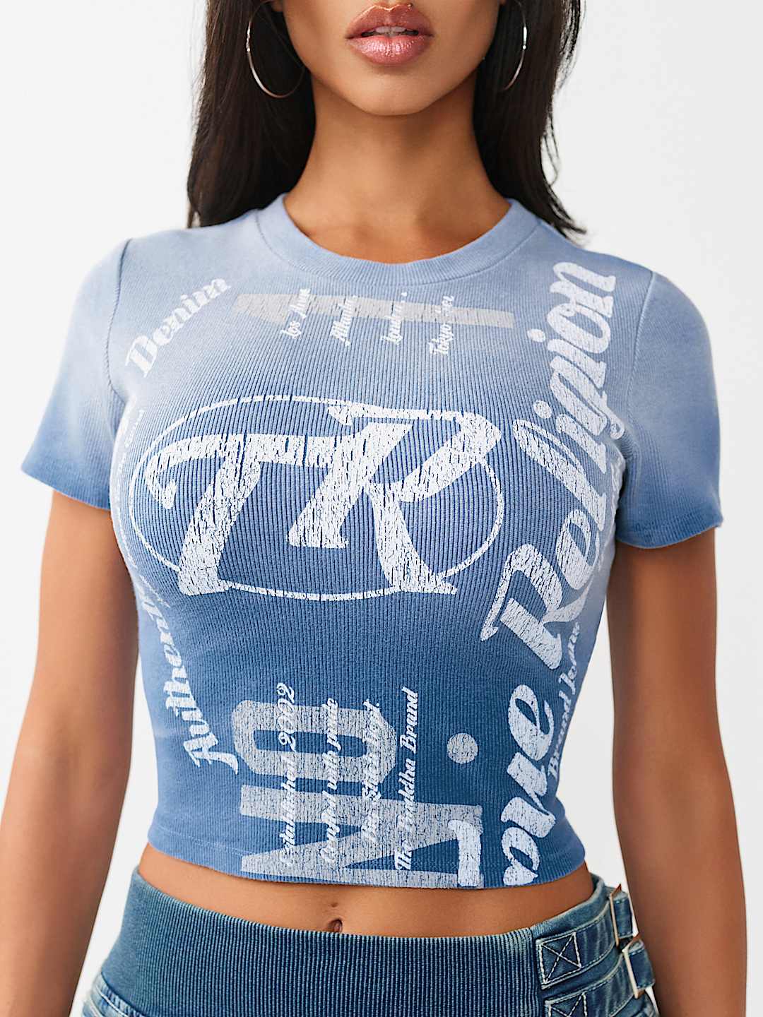 WASHED CREWNECK RIBBED BABY TEE, image 1