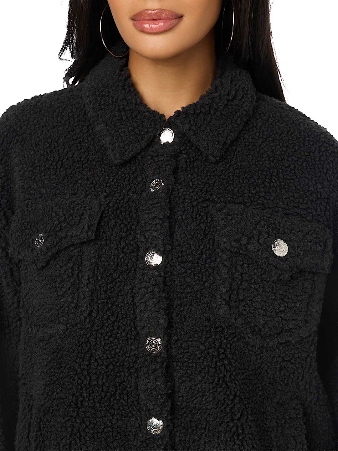 HORSESHOE EMBROIDERED SHERPA SHACKET
