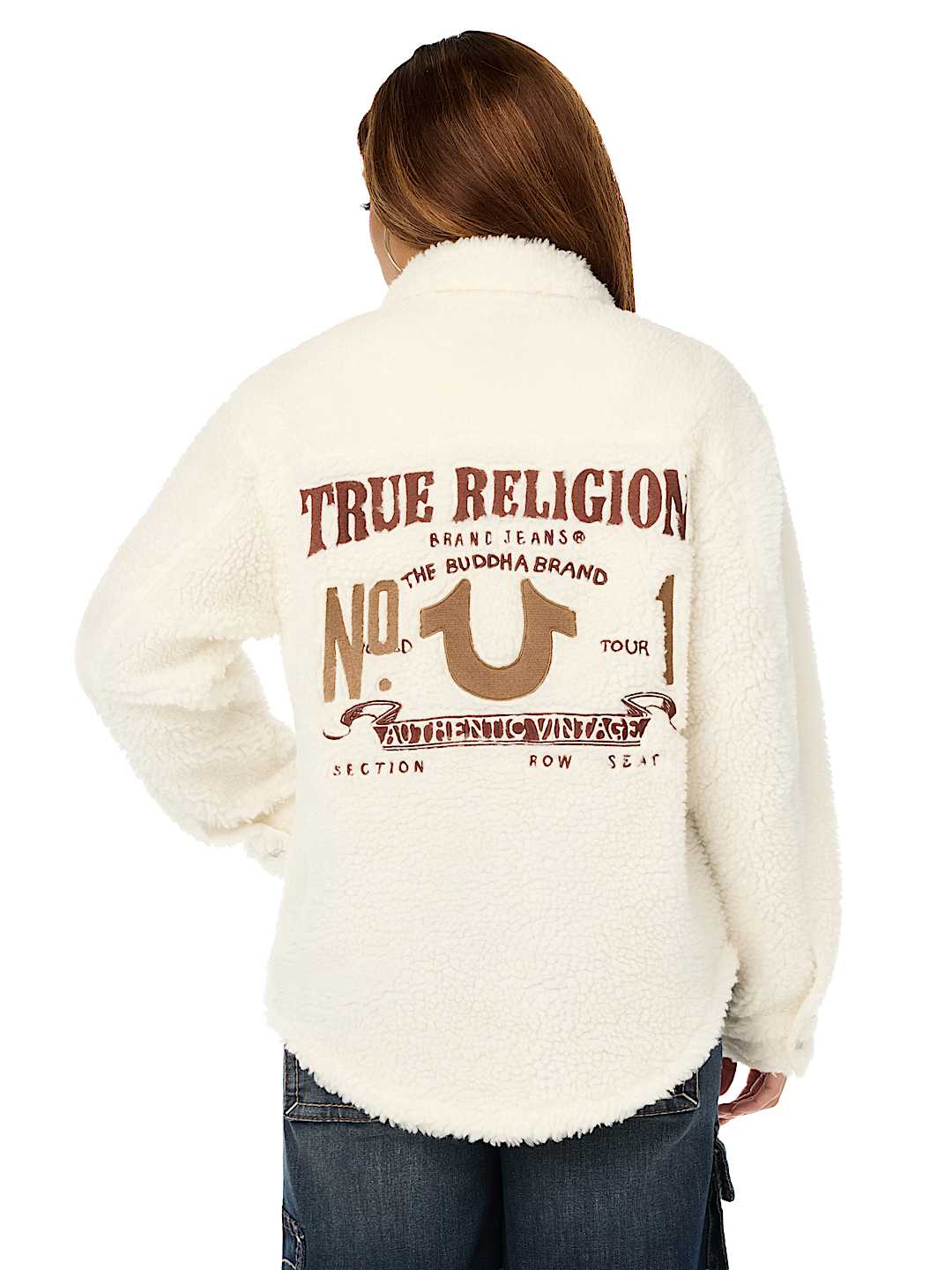 HORSESHOE EMBROIDERED SHERPA SHACKET
