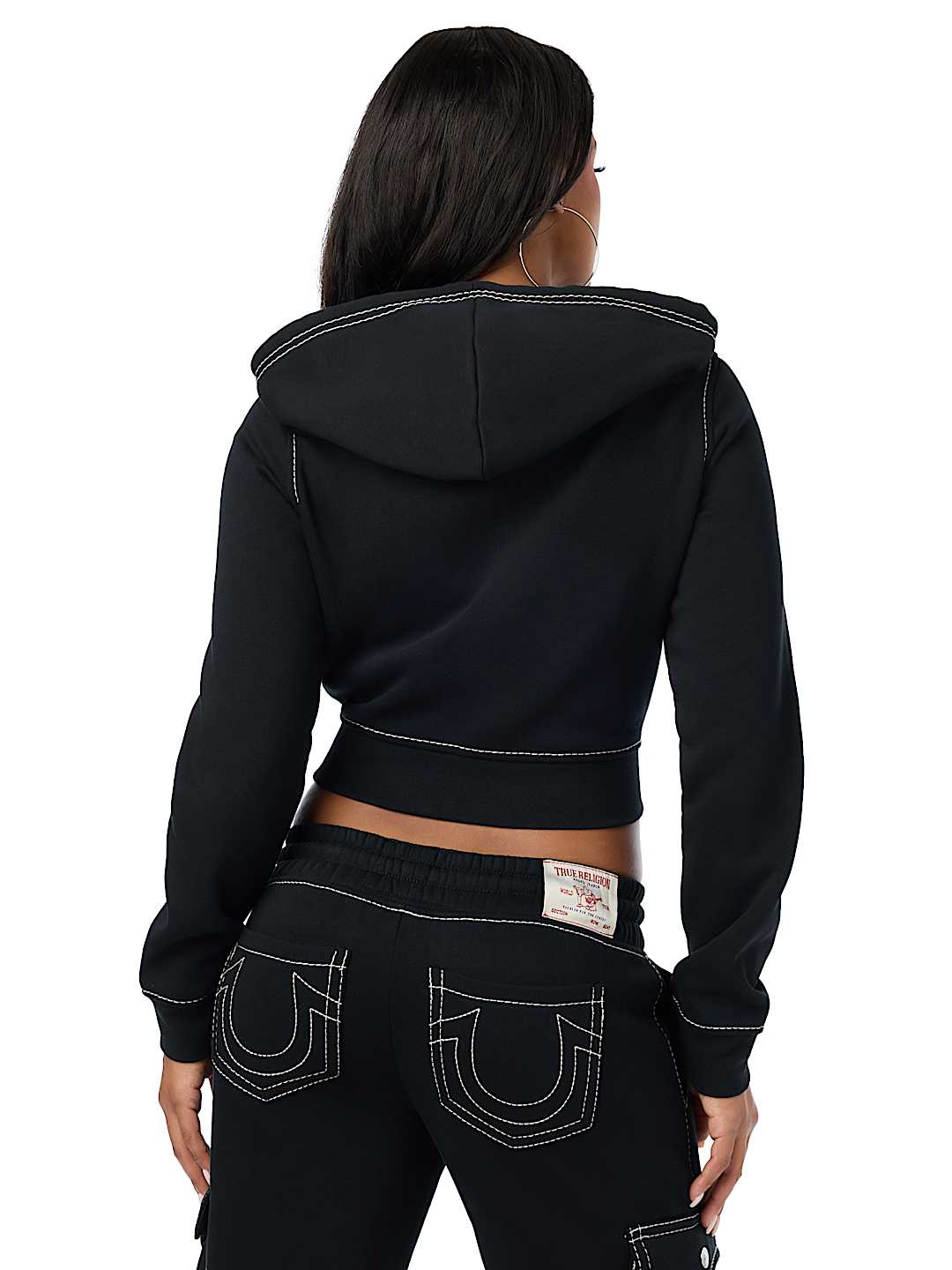 BIG T CRYSTAL SHRUNKEN PULLOVER HOODIE