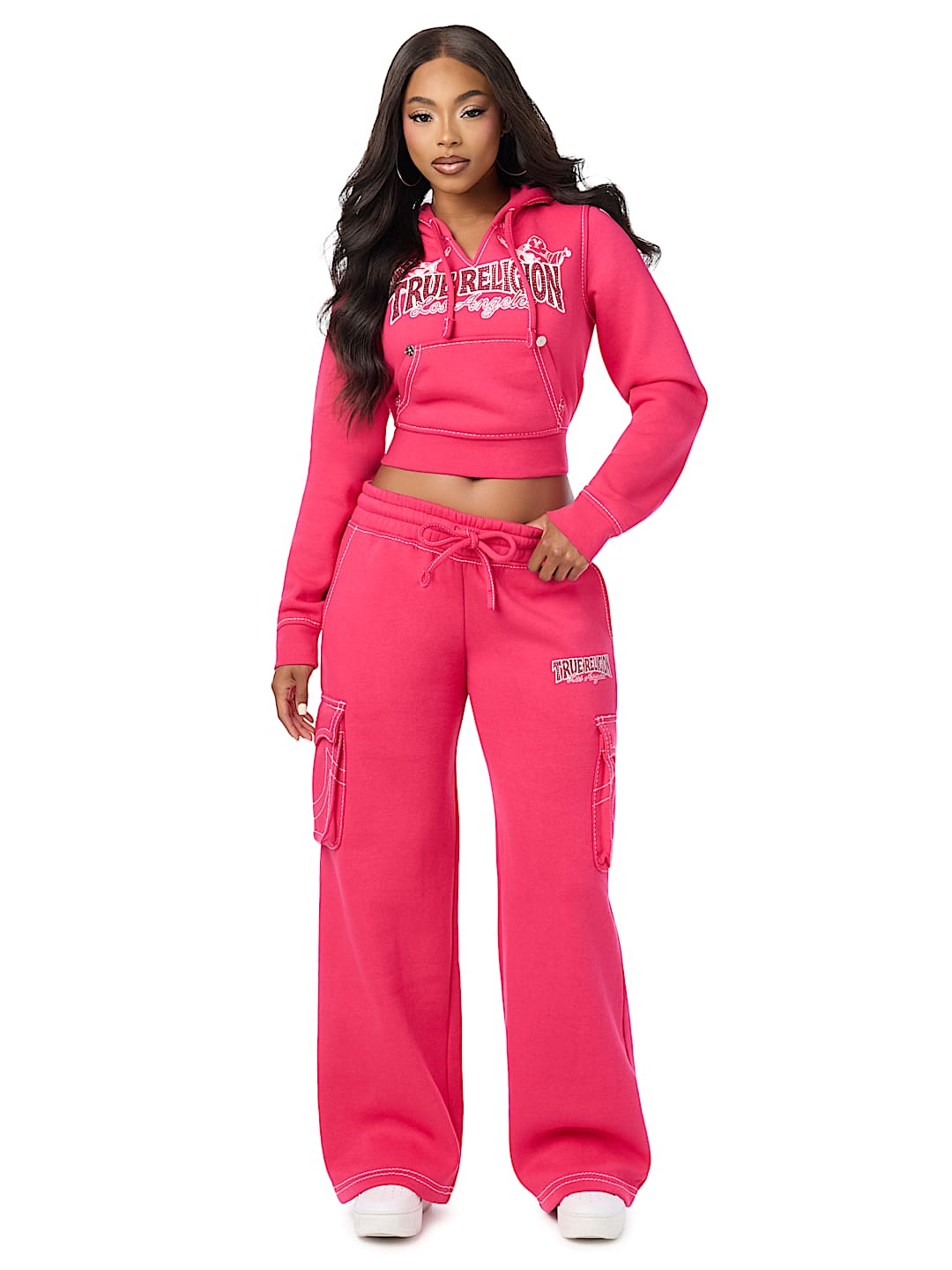 BIG T CRYSTAL SHRUNKEN PULLOVER HOODIE