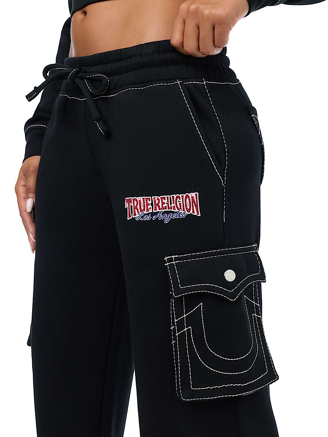BIG T LOW RISE CARGO WIDE LEG BAGGY SWEATPANT