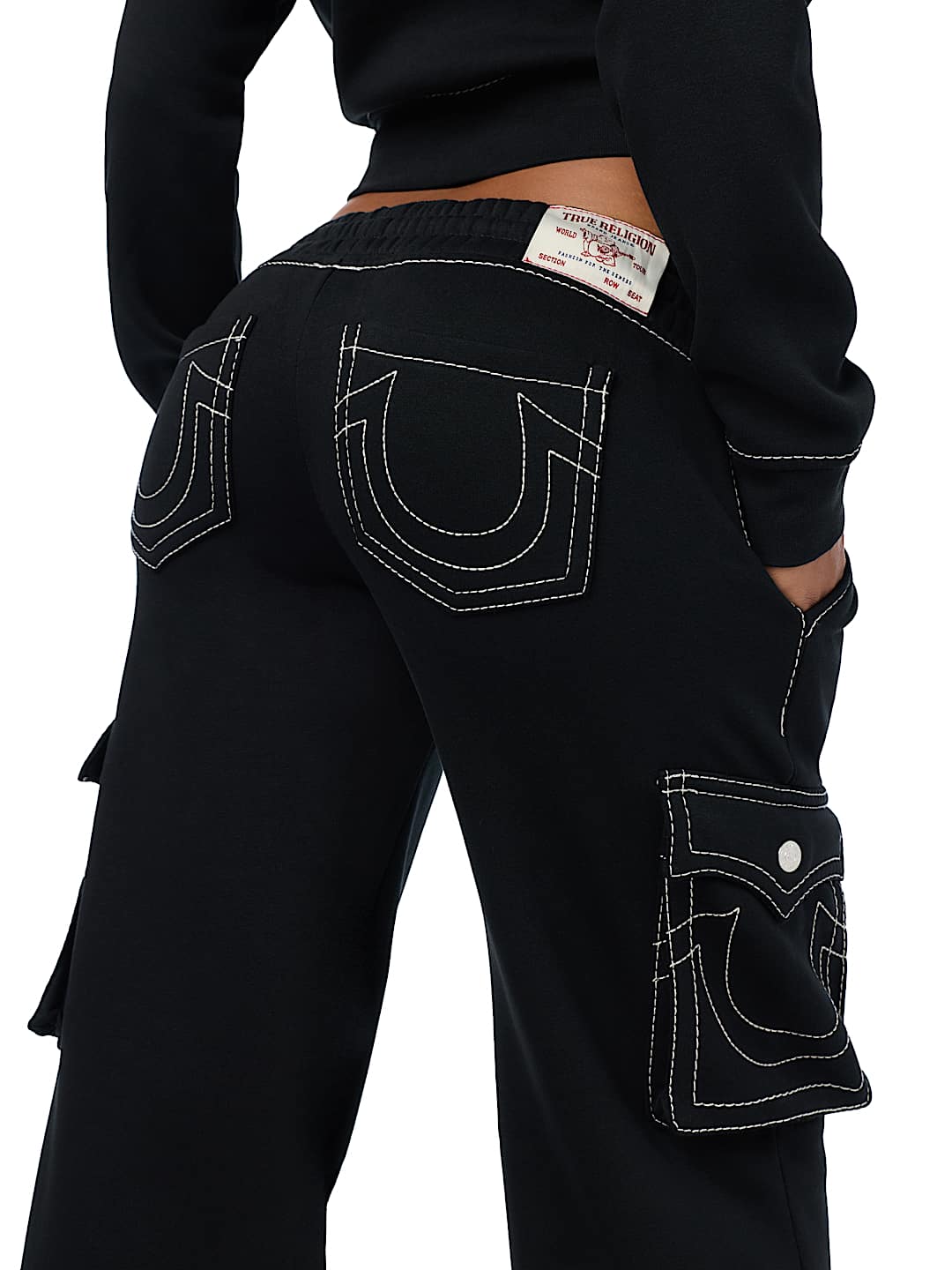BIG T LOW RISE CARGO WIDE LEG BAGGY SWEATPANT