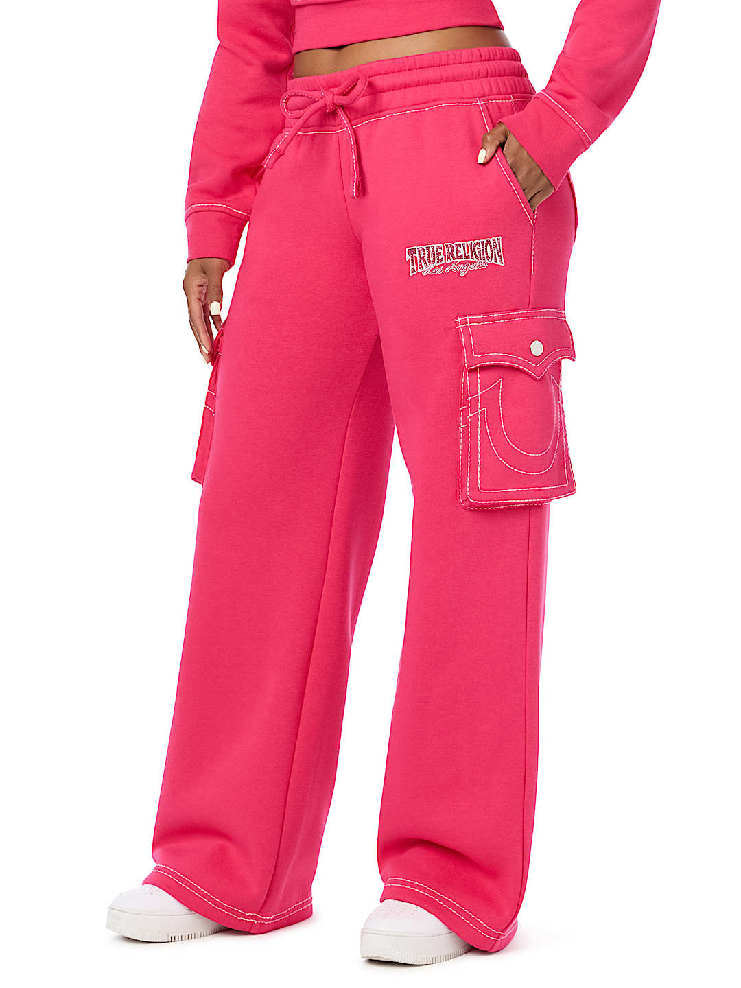 BIG T LOW RISE CARGO WIDE LEG BAGGY SWEATPANT