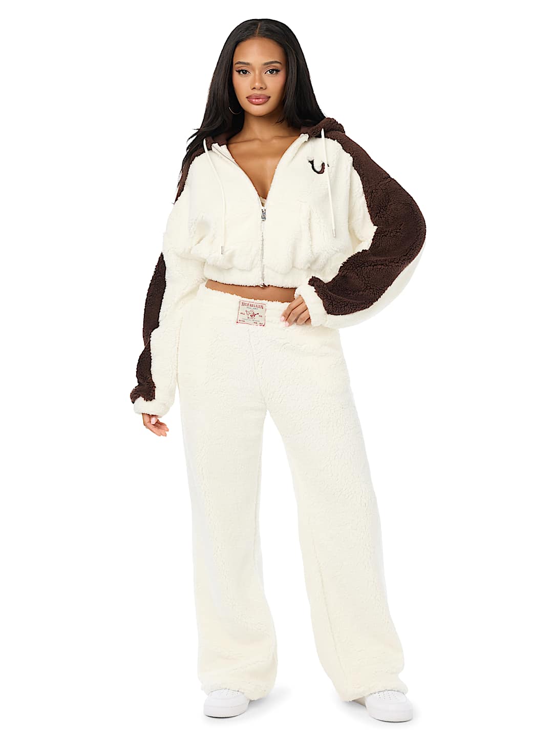 EMBROIDERED BUDDHA SHERPA GIRLFRIEND ZIP HOODIE