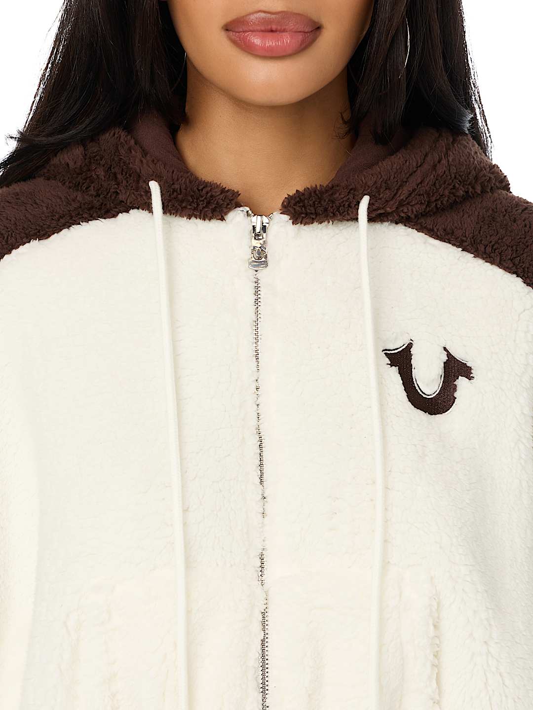 EMBROIDERED BUDDHA SHERPA GIRLFRIEND ZIP HOODIE