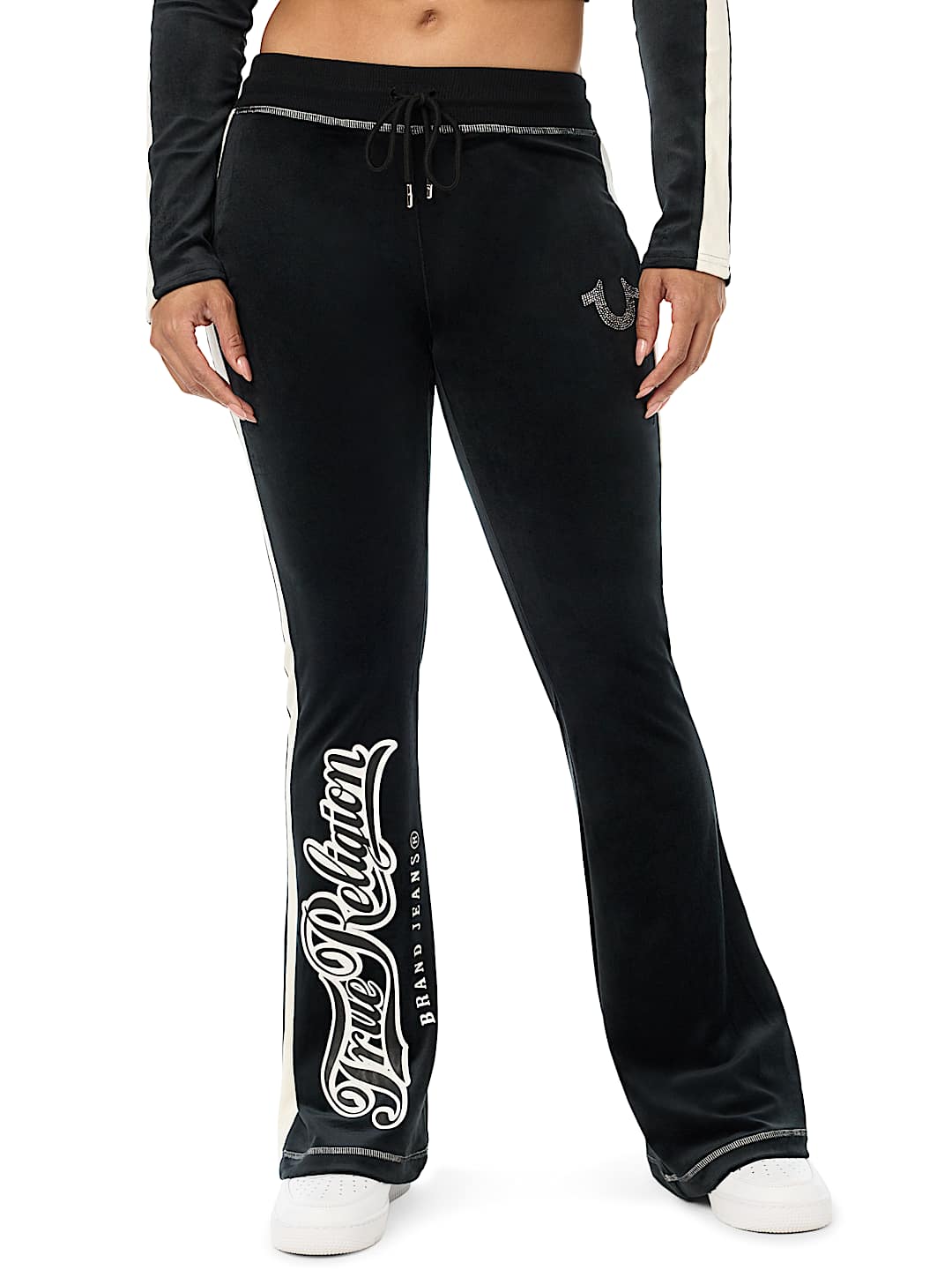 CRYSTAL MID RISE VELOUR SWEATPANT