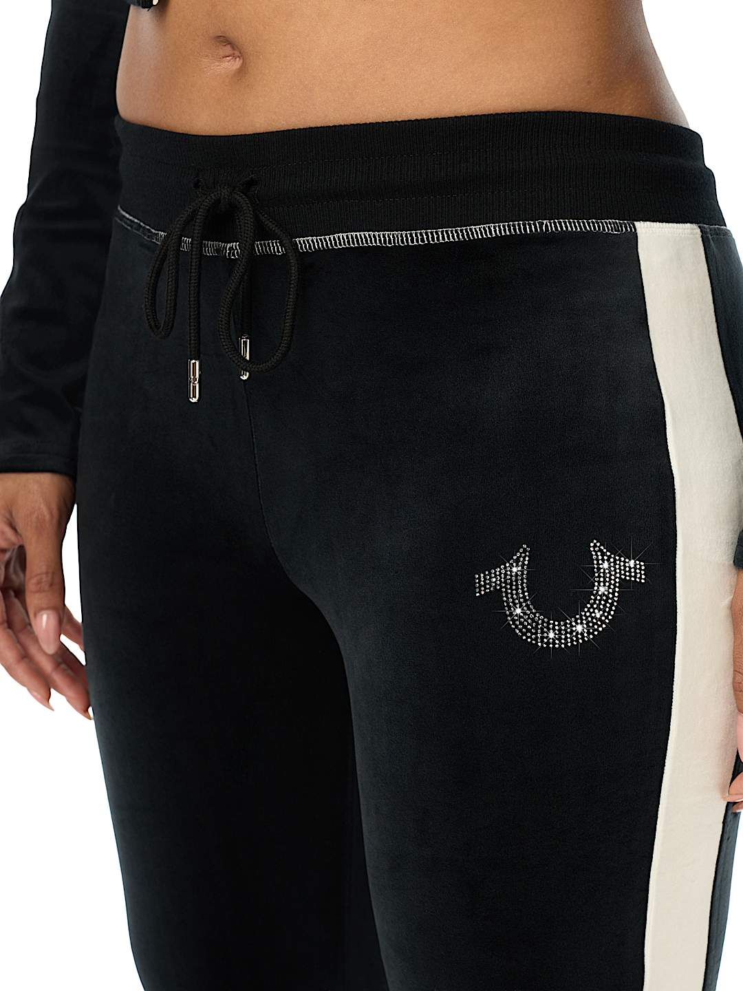 CRYSTAL MID RISE VELOUR SWEATPANT