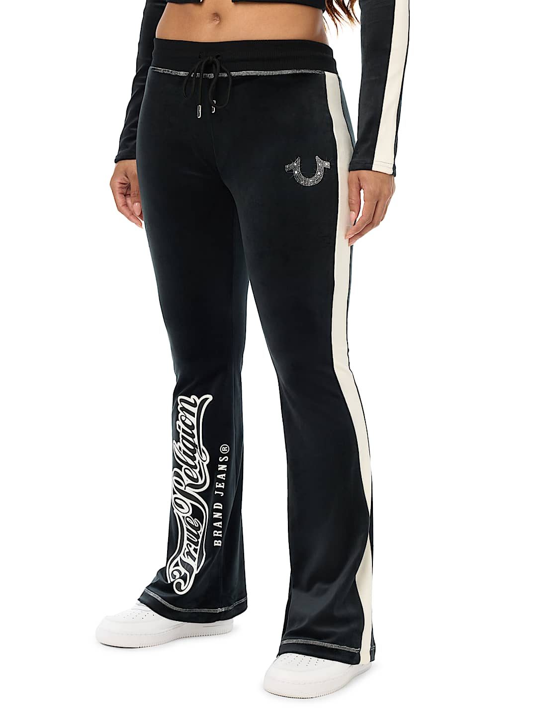 CRYSTAL MID RISE VELOUR SWEATPANT