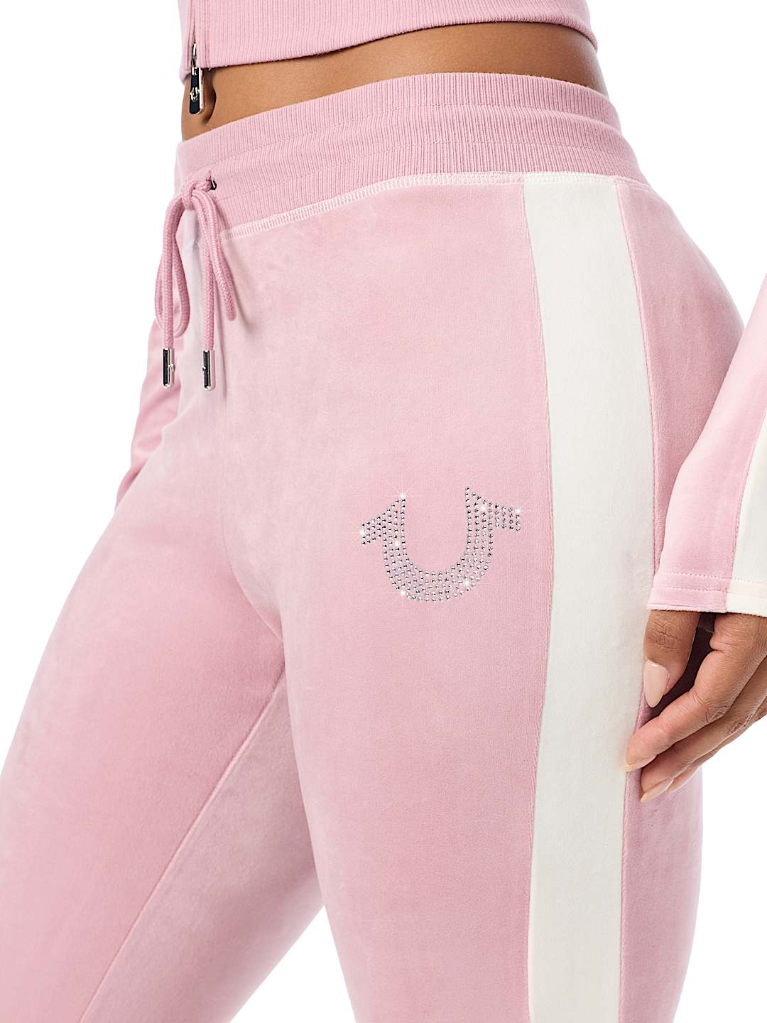 CRYSTAL MID RISE VELOUR SWEATPANT