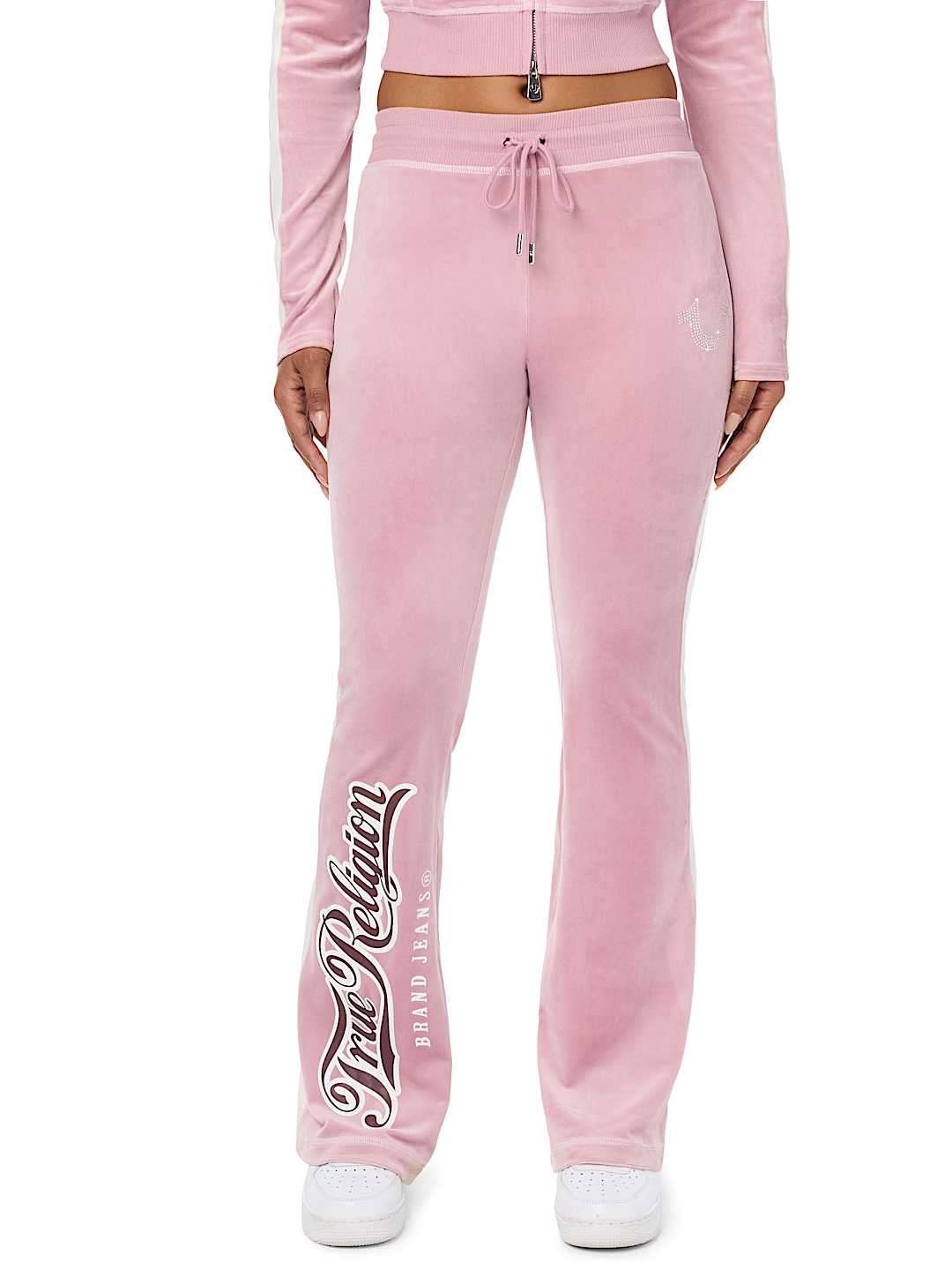 CRYSTAL MID RISE VELOUR SWEATPANT