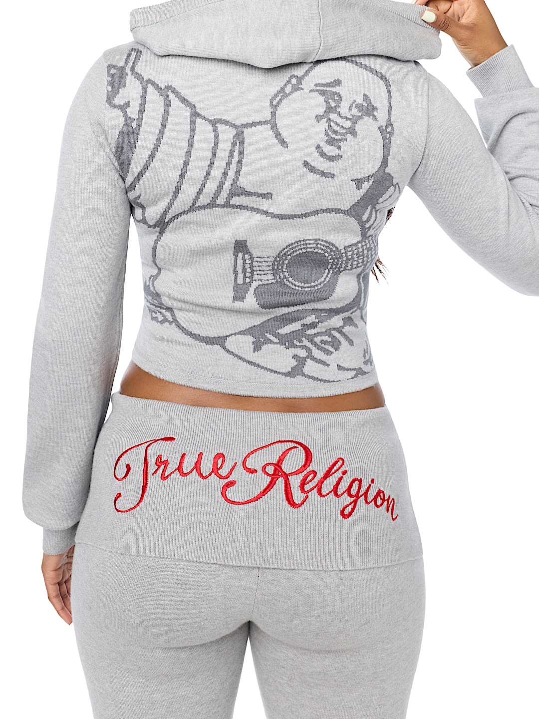 DOUBLE-ZIP EMBROIDERED SWEATER JACKET