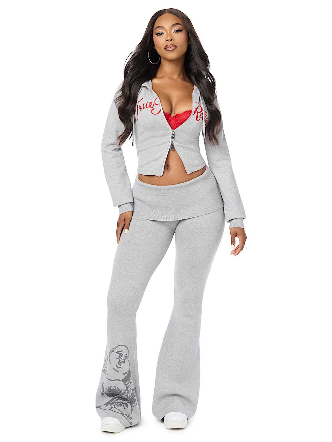 DOUBLE-ZIP EMBROIDERED SWEATER JACKET