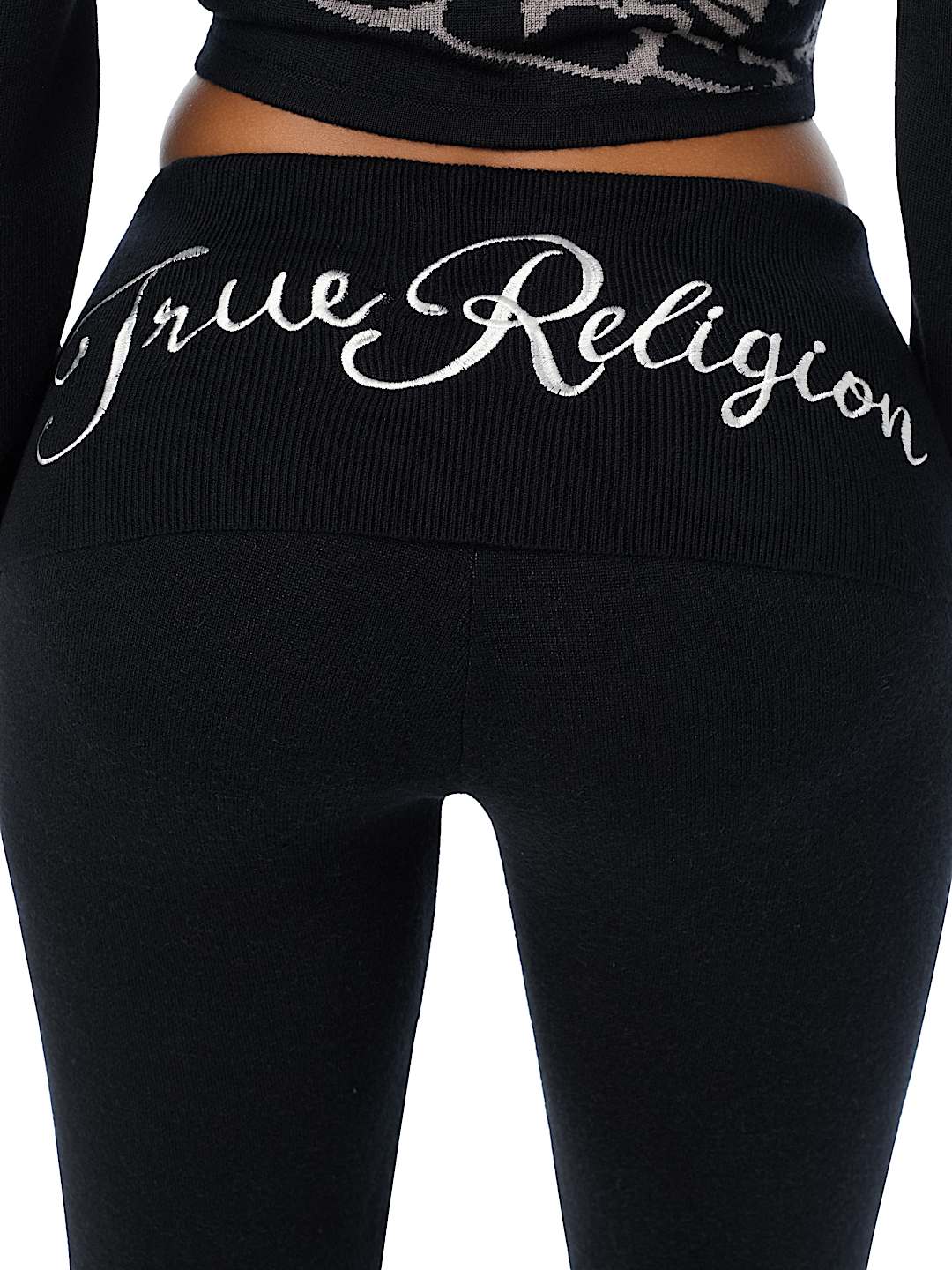 FOLDOVER WAISTBAND BOOTCUT SWEATPANT