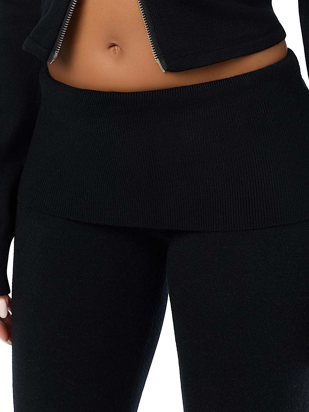 FOLDOVER WAISTBAND BOOTCUT SWEATPANT