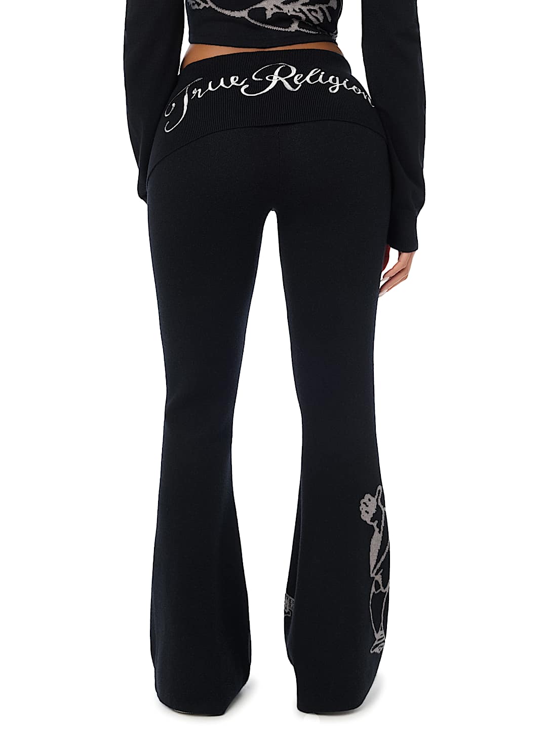 FOLDOVER WAISTBAND BOOTCUT SWEATPANT