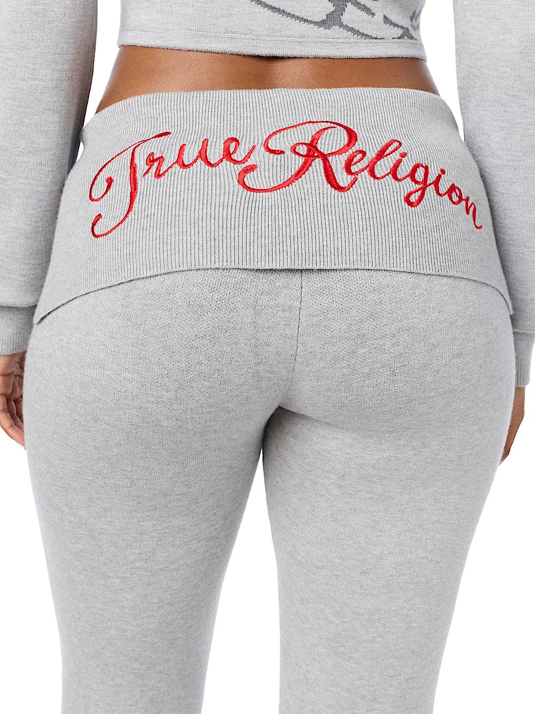 FOLDOVER WAISTBAND BOOTCUT SWEATPANT