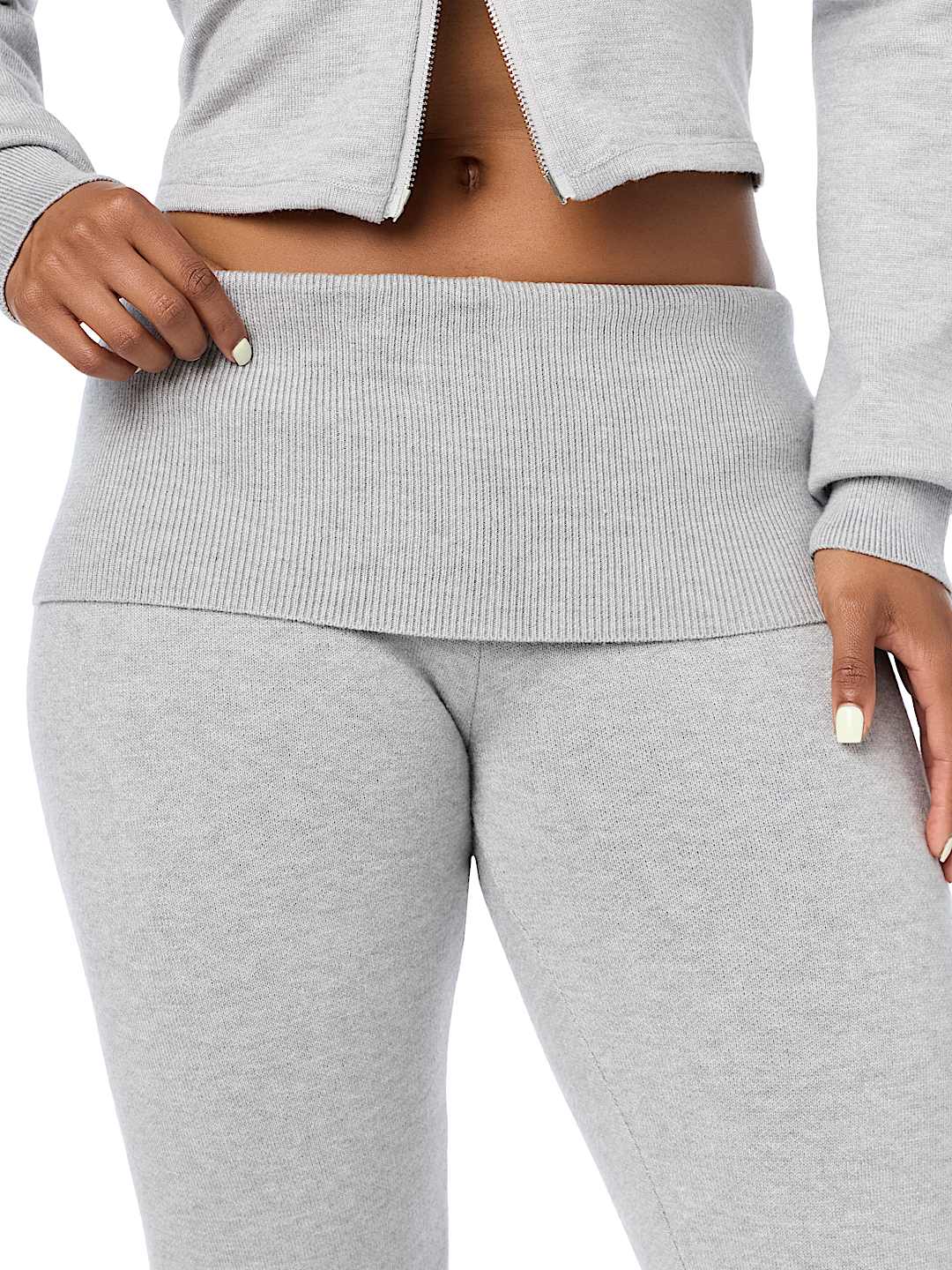 FOLDOVER WAISTBAND BOOTCUT SWEATPANT