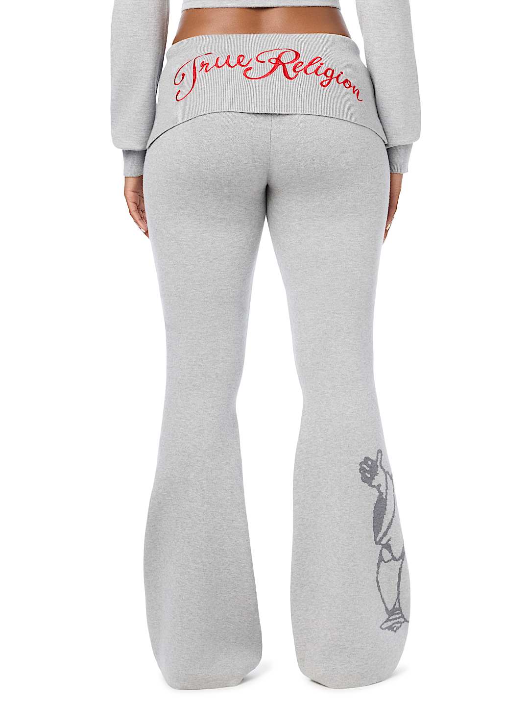 FOLDOVER WAISTBAND BOOTCUT SWEATPANT