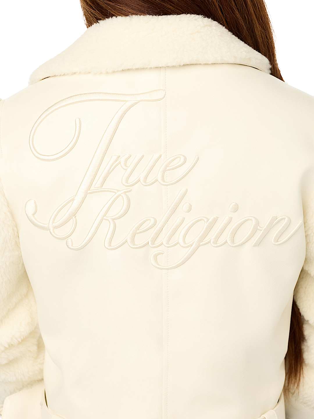 FAUX LEATHER SHERPA AVIATOR JACKET