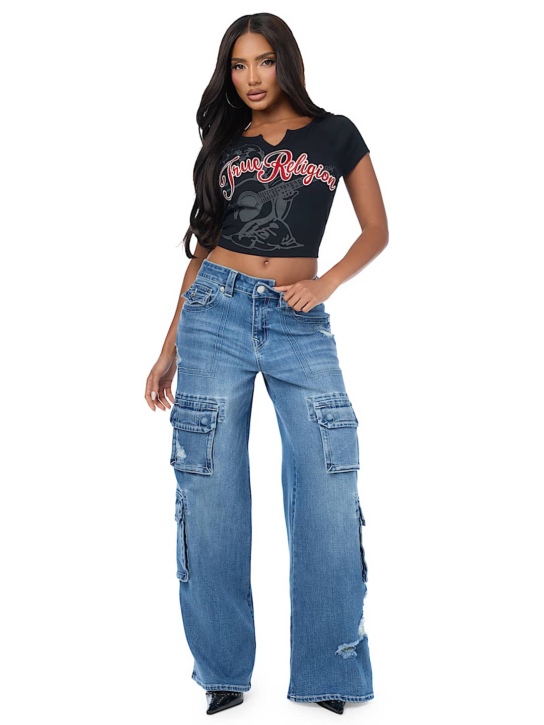 JESSIE MID RISE CARGO FLAP SUPER BAGGY JEAN