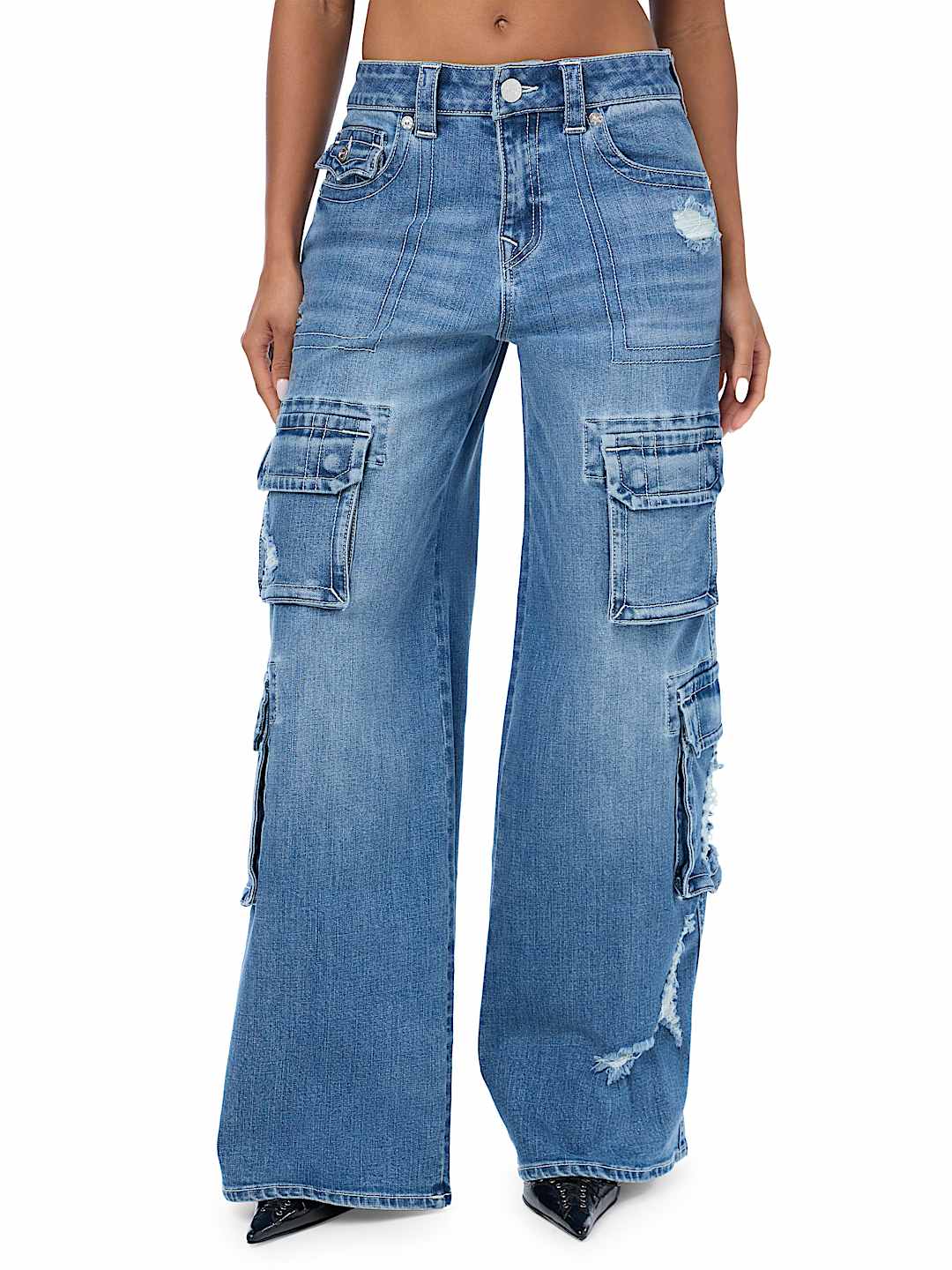 JESSIE MID RISE CARGO FLAP SUPER BAGGY JEAN