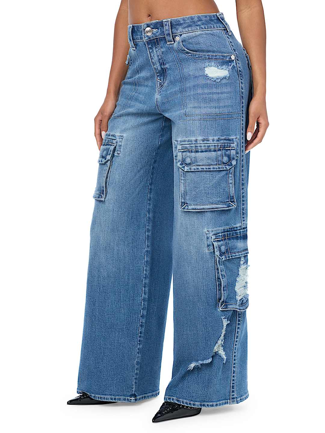 JESSIE MID RISE CARGO FLAP SUPER BAGGY JEAN