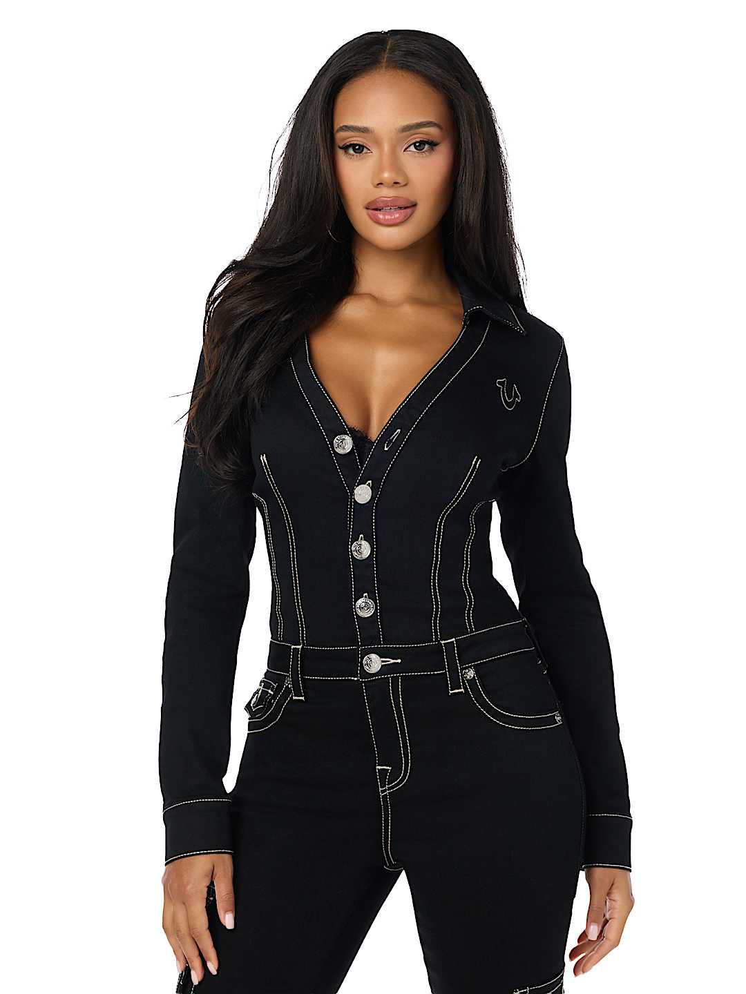 DENIM BOOTCUT CARGO JUMPSUIT