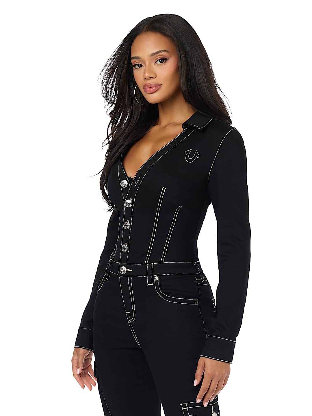 DENIM BOOTCUT CARGO JUMPSUIT