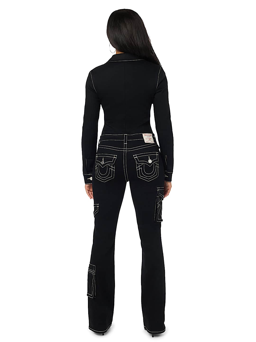 DENIM BOOTCUT CARGO JUMPSUIT