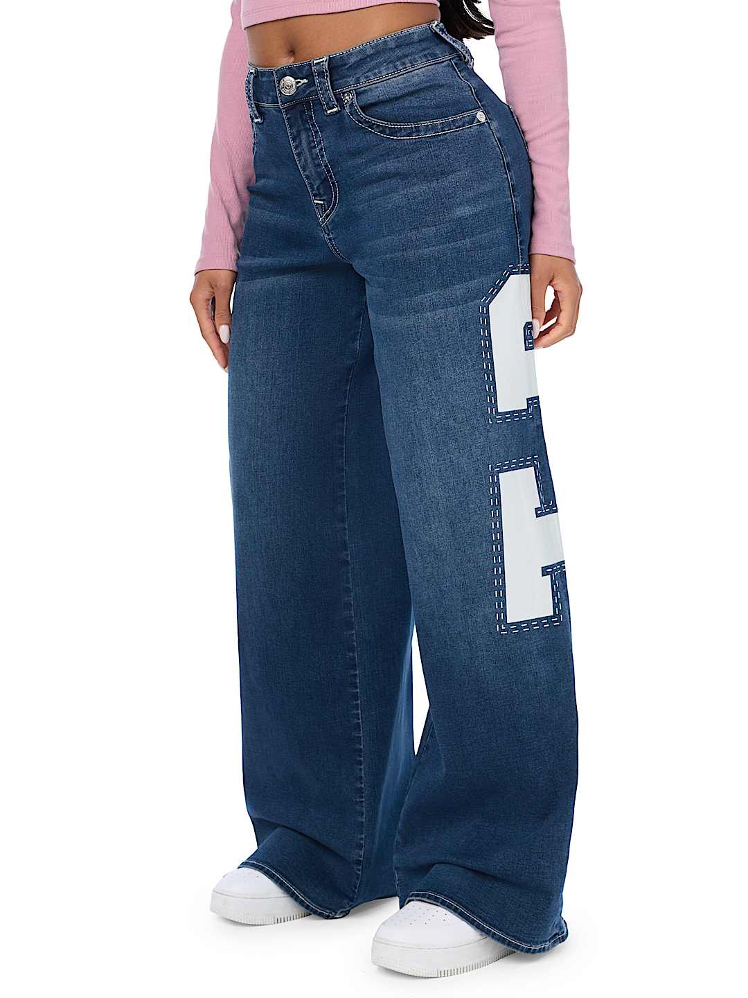 JESSIE MID RISE PRINT SUPER BAGGY JEAN