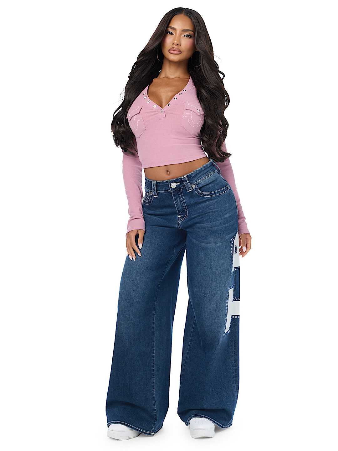 JESSIE MID RISE PRINT SUPER BAGGY JEAN
