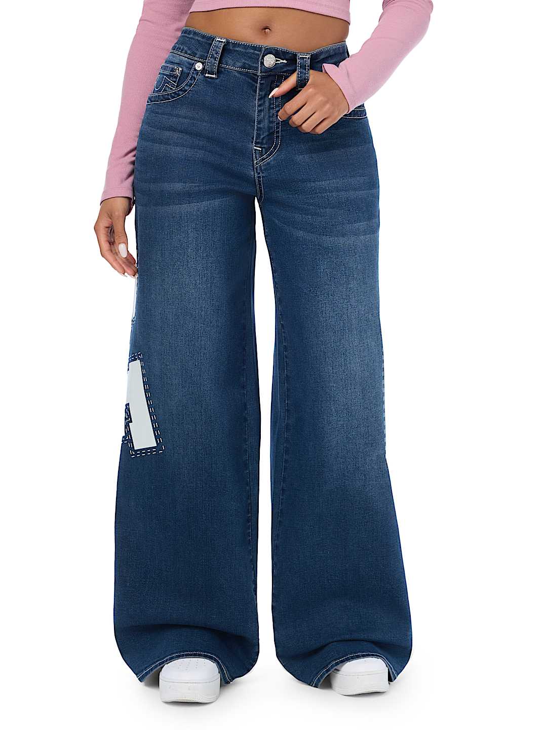 JESSIE MID RISE PRINT SUPER BAGGY JEAN