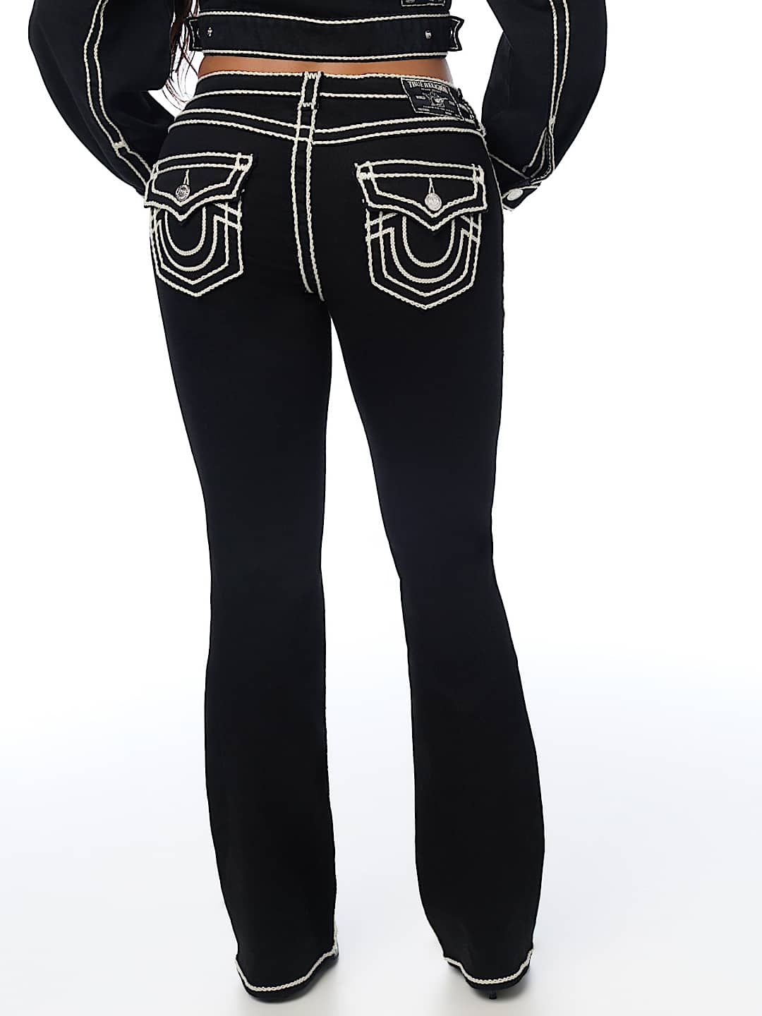 BECCA MID RISE ROPE STITCH FLAP BOOTCUT JEAN
