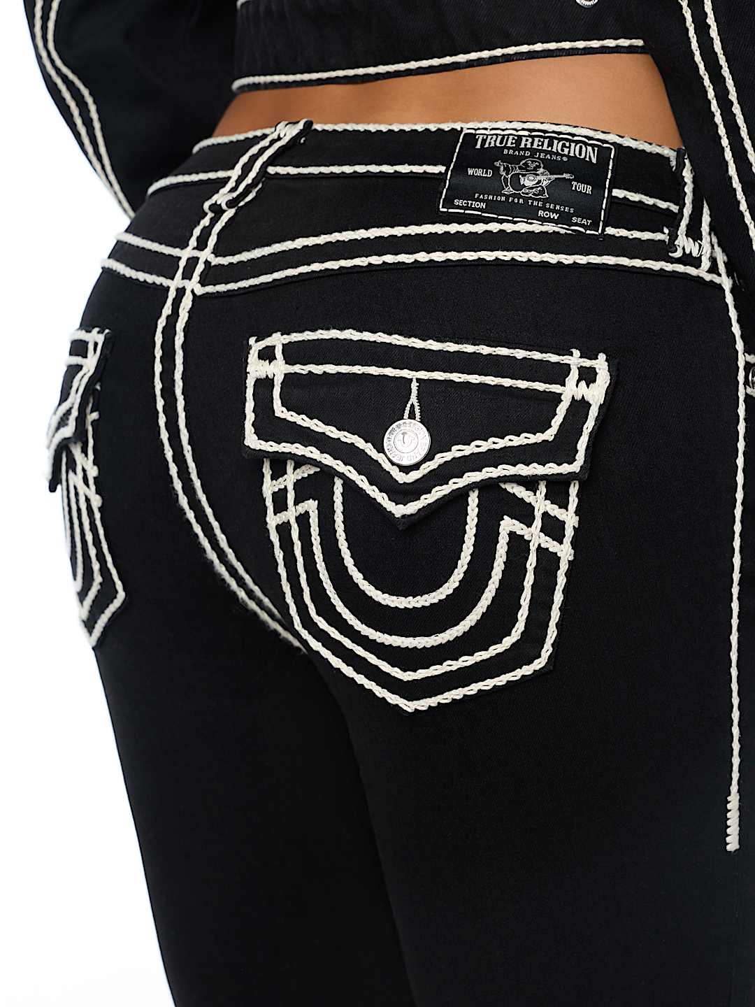 BECCA MID RISE ROPE STITCH FLAP BOOTCUT JEAN