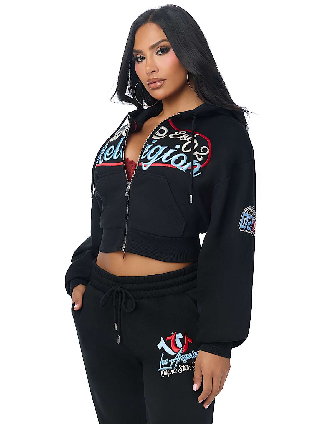 CRYSTAL RELAXED ZIP HOODIE